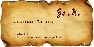 Zsarnai Marina névjegykártya